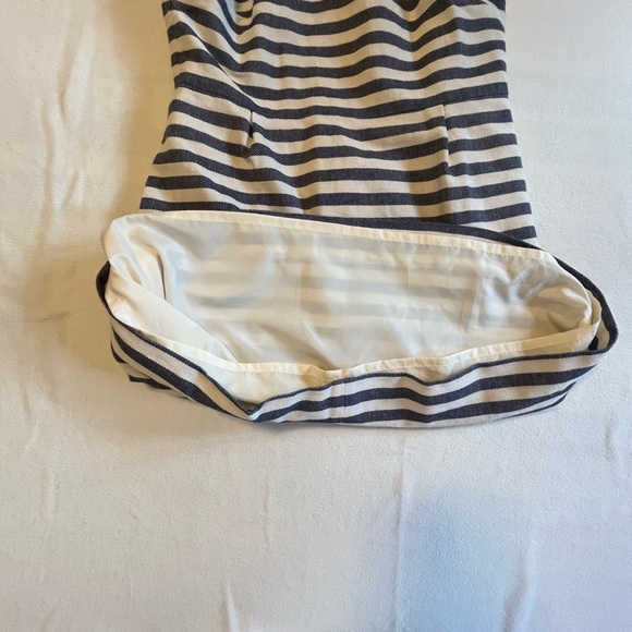 J. Crew striped pleated shift dress Blue and ecru size 12 - Picture 7 of 14